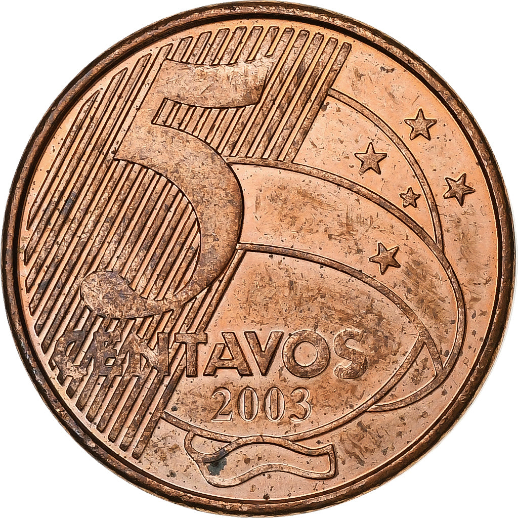 Brasile, 5 Centavos, 2003, Acciaio placcato rame, SPL-, KM:648