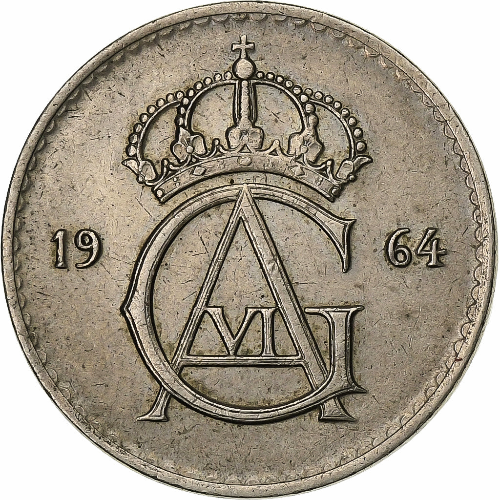 Sweden, Gustaf VI, 50 Öre, 1964, Copper-nickel, EF(40-45), KM:837