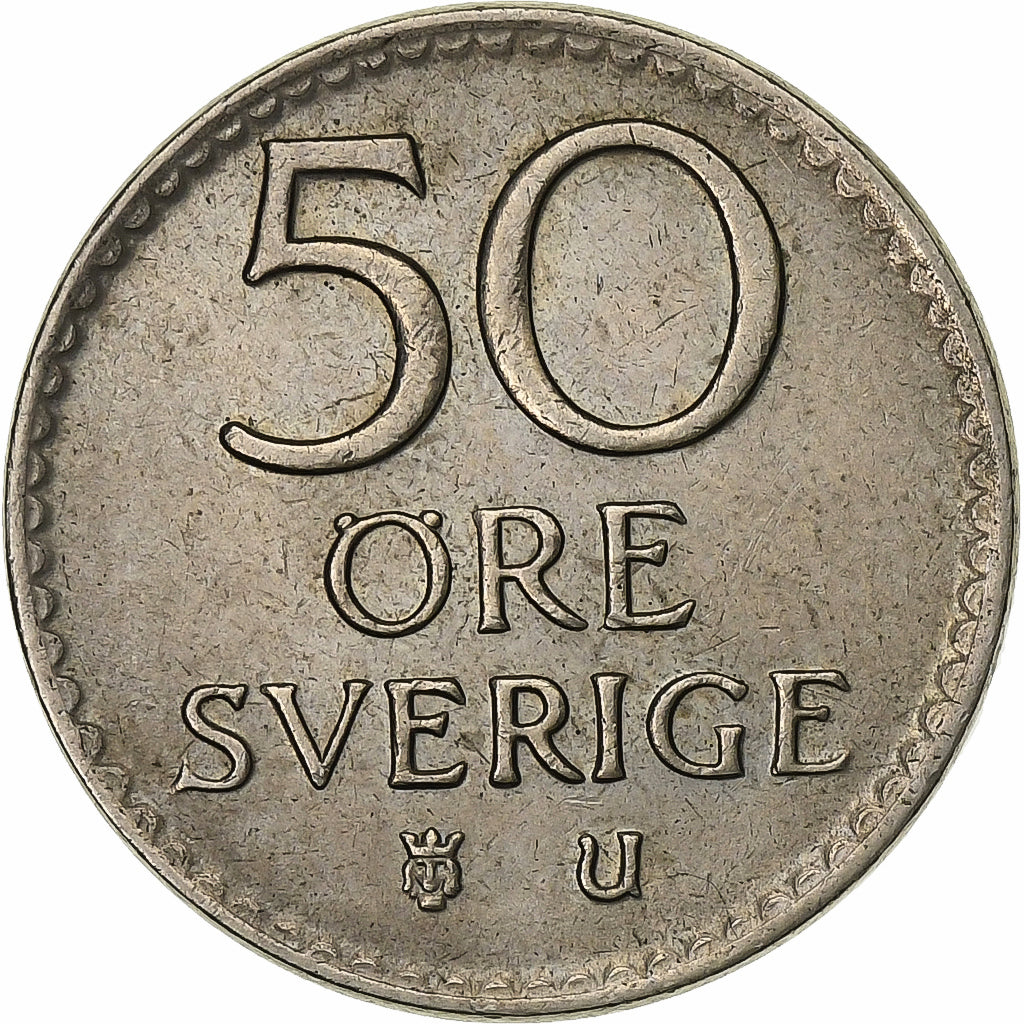 Sweden, Gustaf VI, 50 Öre, 1964, Copper-nickel, EF(40-45), KM:837