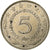 Yugoslavia, 5 Dinara, 1980, Copper-Nickel-Zinc, EF(40-45), KM:58
