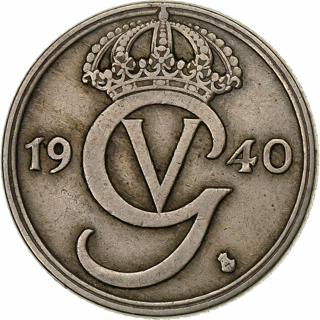 Svezia, Gustaf V, 50 Öre, 1940, Nichel-bronzo, BB, KM:796