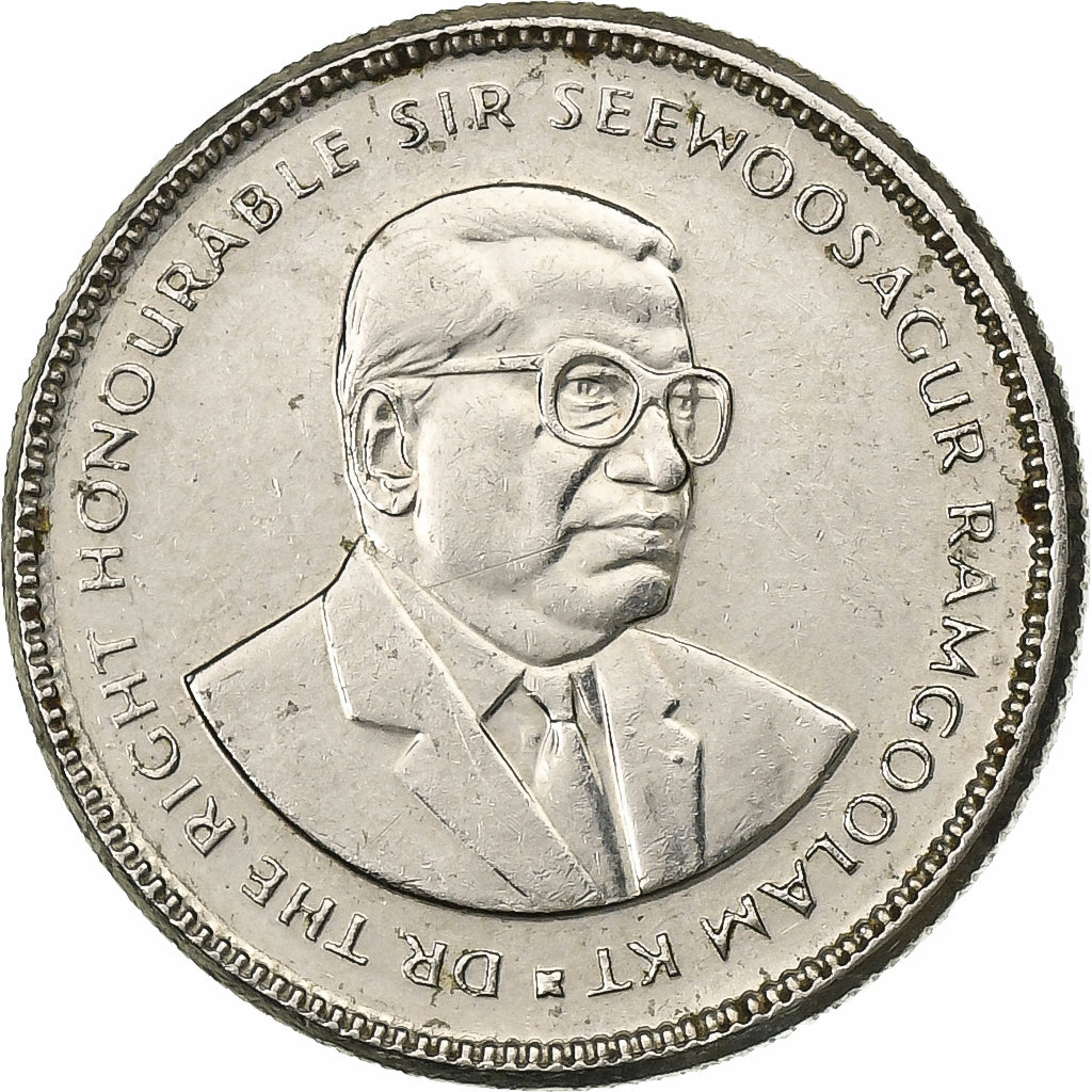 Mauritius, 20 Cents, 1987, Nickel plated steel, AU(55-58), KM:53