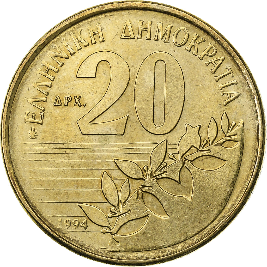 Griekenland, 20 Drachmes, 1994, Aluminum-Bronze, PR, KM:154
