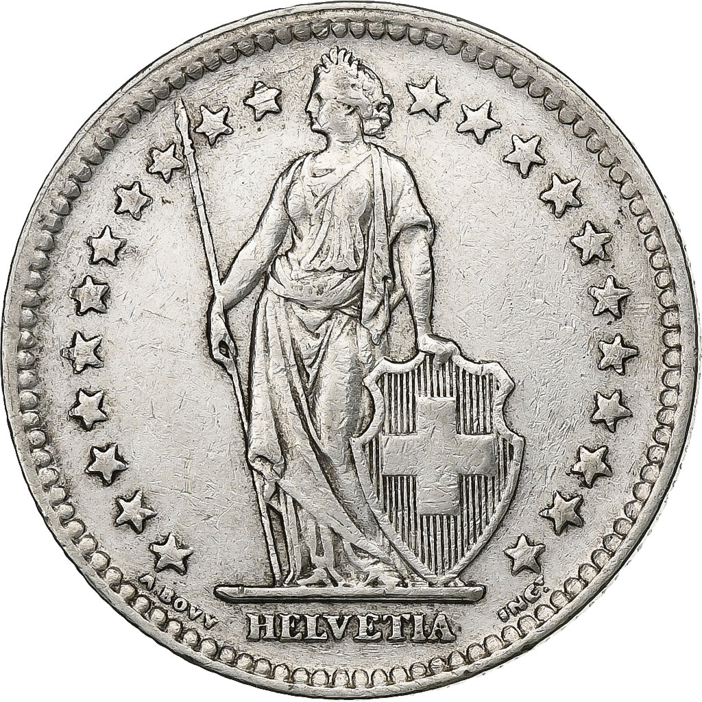 Schweiz, 2 Francs, 1944, Bern, Silber, SS, KM:21