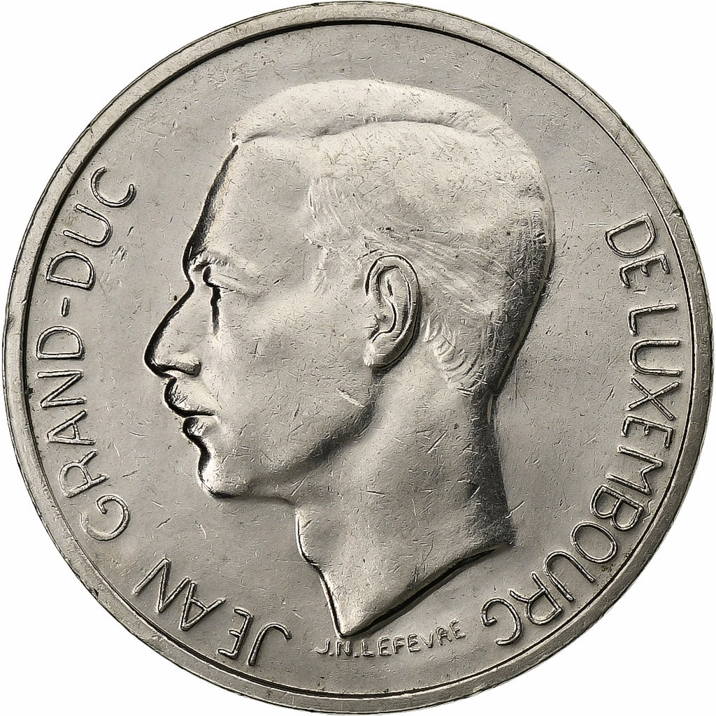 Luksemburg, Jean, 10 Francs, 1974, Nikiel, AU(55-58), KM:57