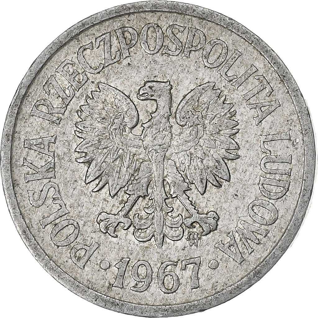 Polonia, 10 Groszy, 1967, Warsaw, Alluminio, BB, KM:AA47