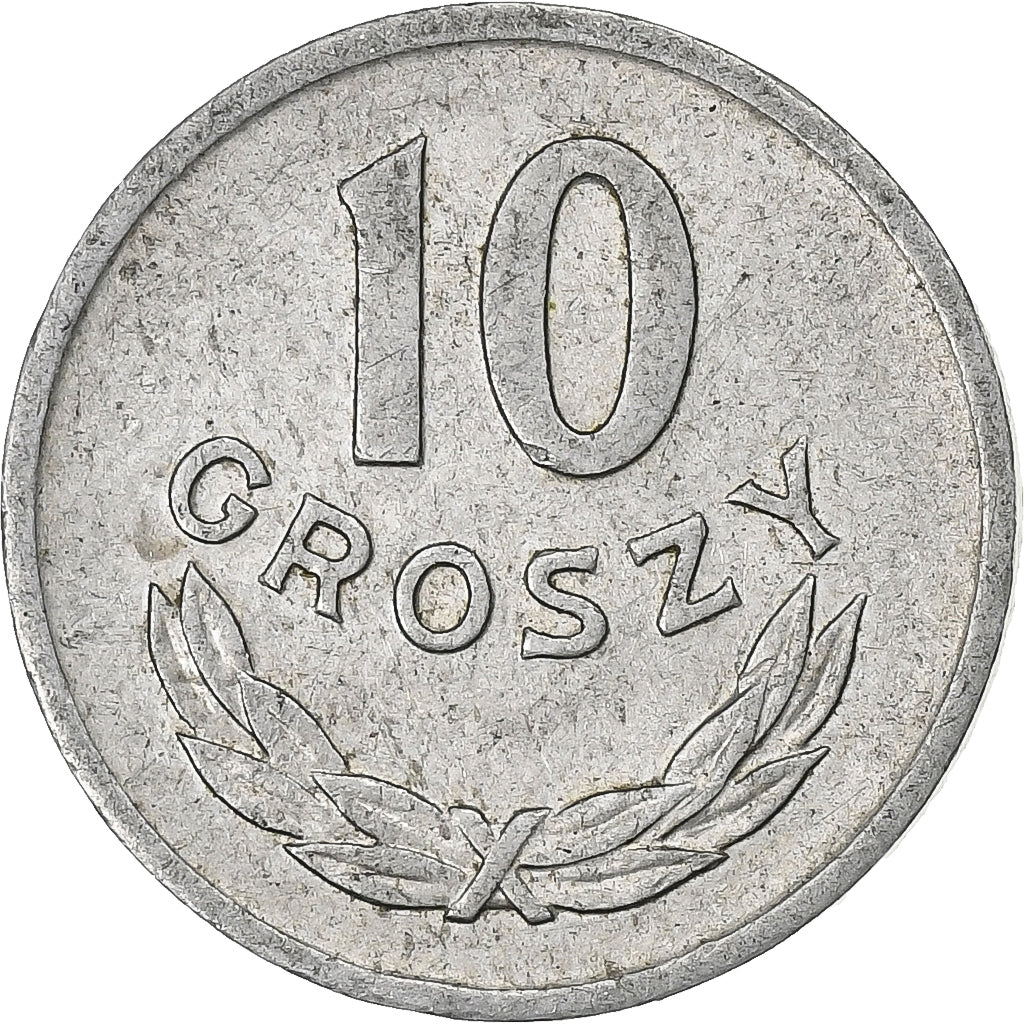 Polonia, 10 Groszy, 1967, Warsaw, Alluminio, BB, KM:AA47
