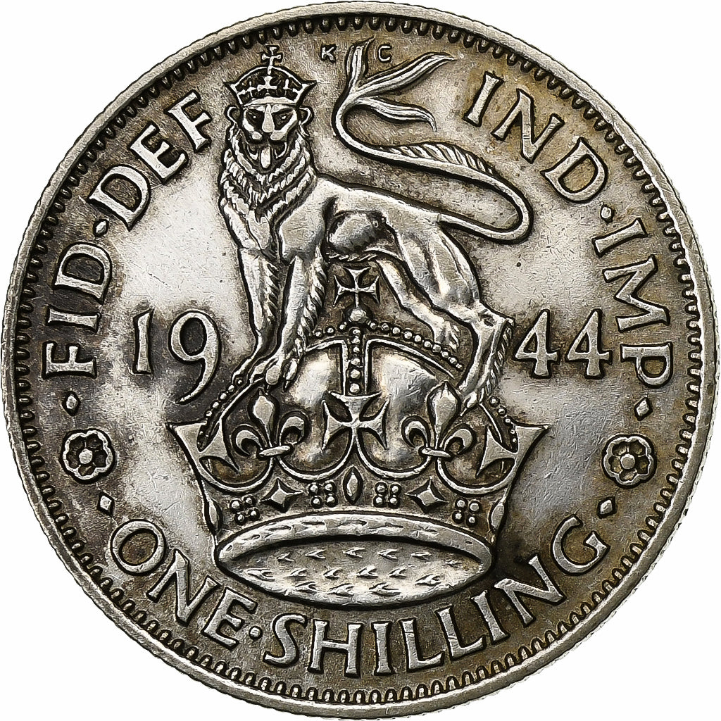 Grã-Bretanha, George VI, Shilling, 1944, Prata, AU(50-53), KM:853