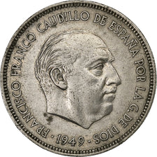 Spain, Caudillo and regent, 5 Pesetas, 1950, Madrid, Nickel, AU(50-53), KM:778