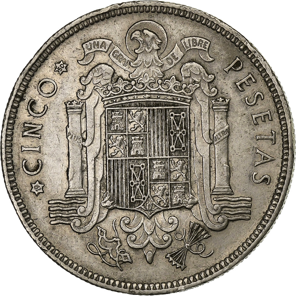 Spain, Caudillo and regent, 5 Pesetas, 1950, Madrid, Nickel, AU(50-53), KM:778