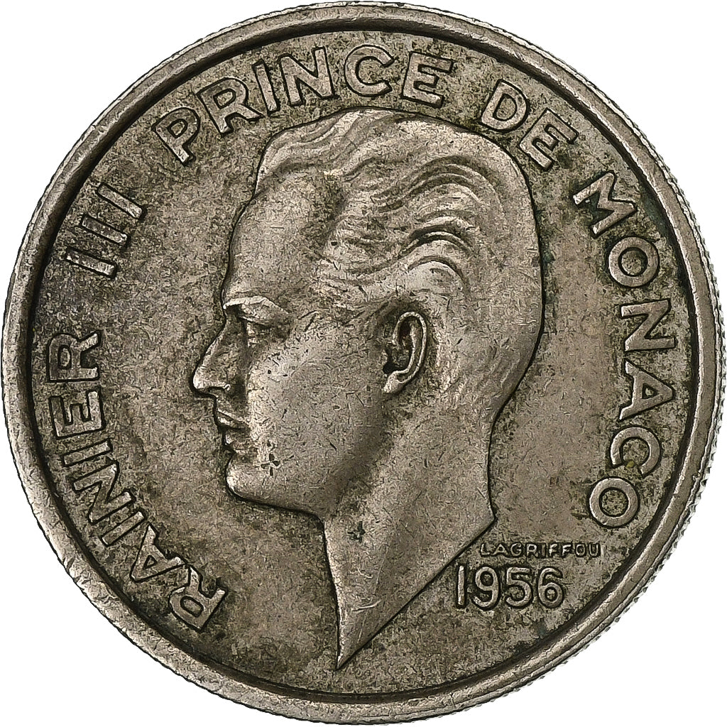 Monaco, Rainier III, 100 Francs, Cent, 1956, Kupfer-Nickel, SS, Gadoury:MC 143