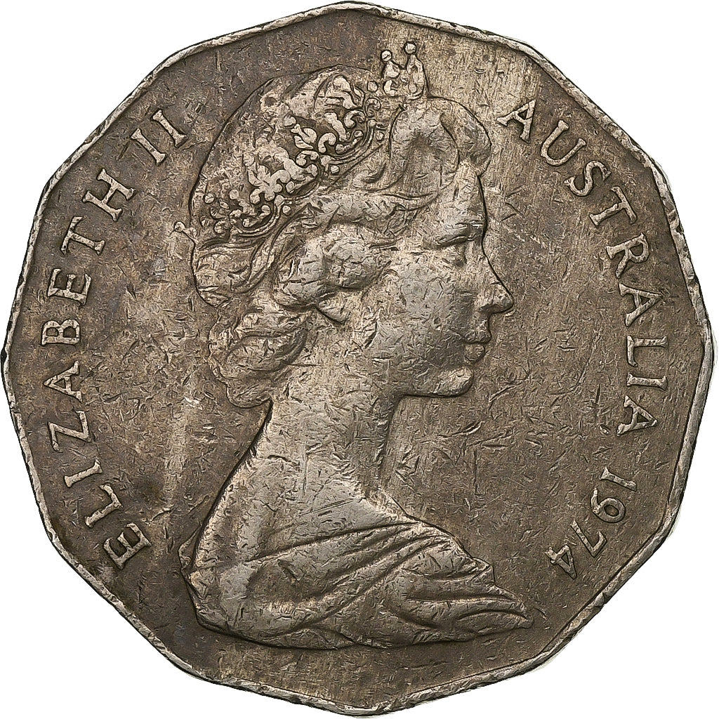Australia, Elizabeth II, 50 Cents, 1974, Copper-nickel, EF(40-45), KM:68