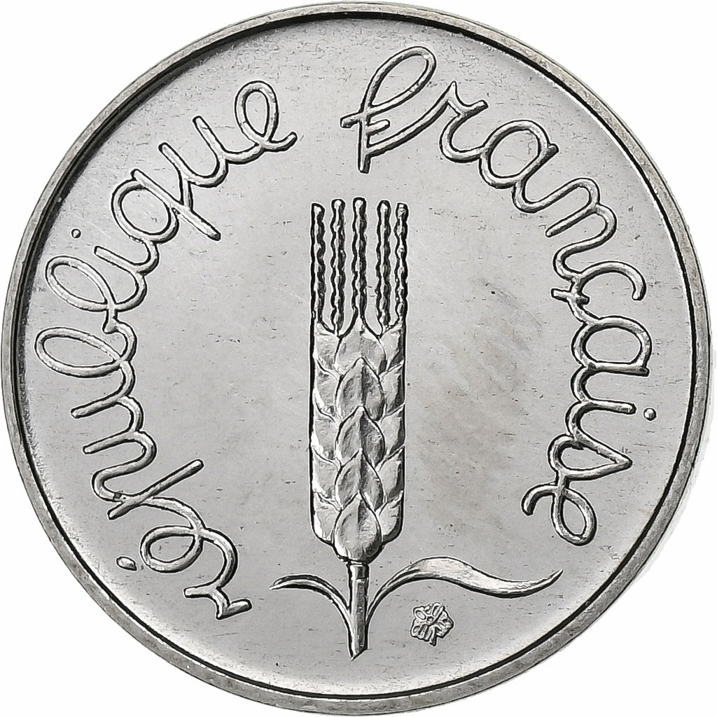 França, Centime, Épi, 1980, Paris, Aço Inoxidável, AU(55-58), Gadoury:91