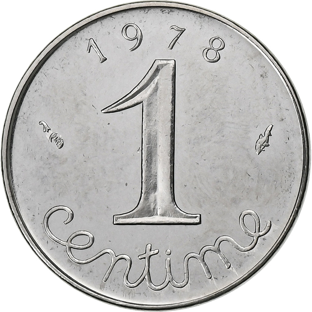 França, Centime, Épi, 1978, Paris, Aço Inoxidável, AU(55-58), Gadoury:91