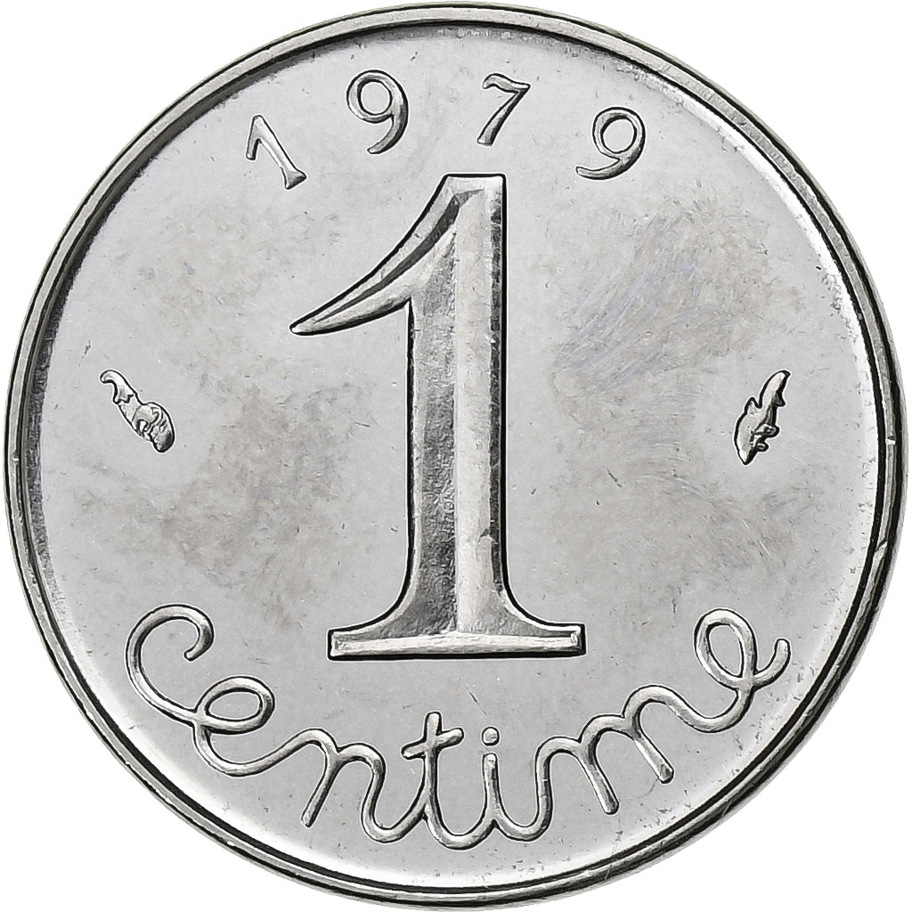 França, Centime, Épi, 1979, Paris, Aço Inoxidável, AU(55-58), KM:928