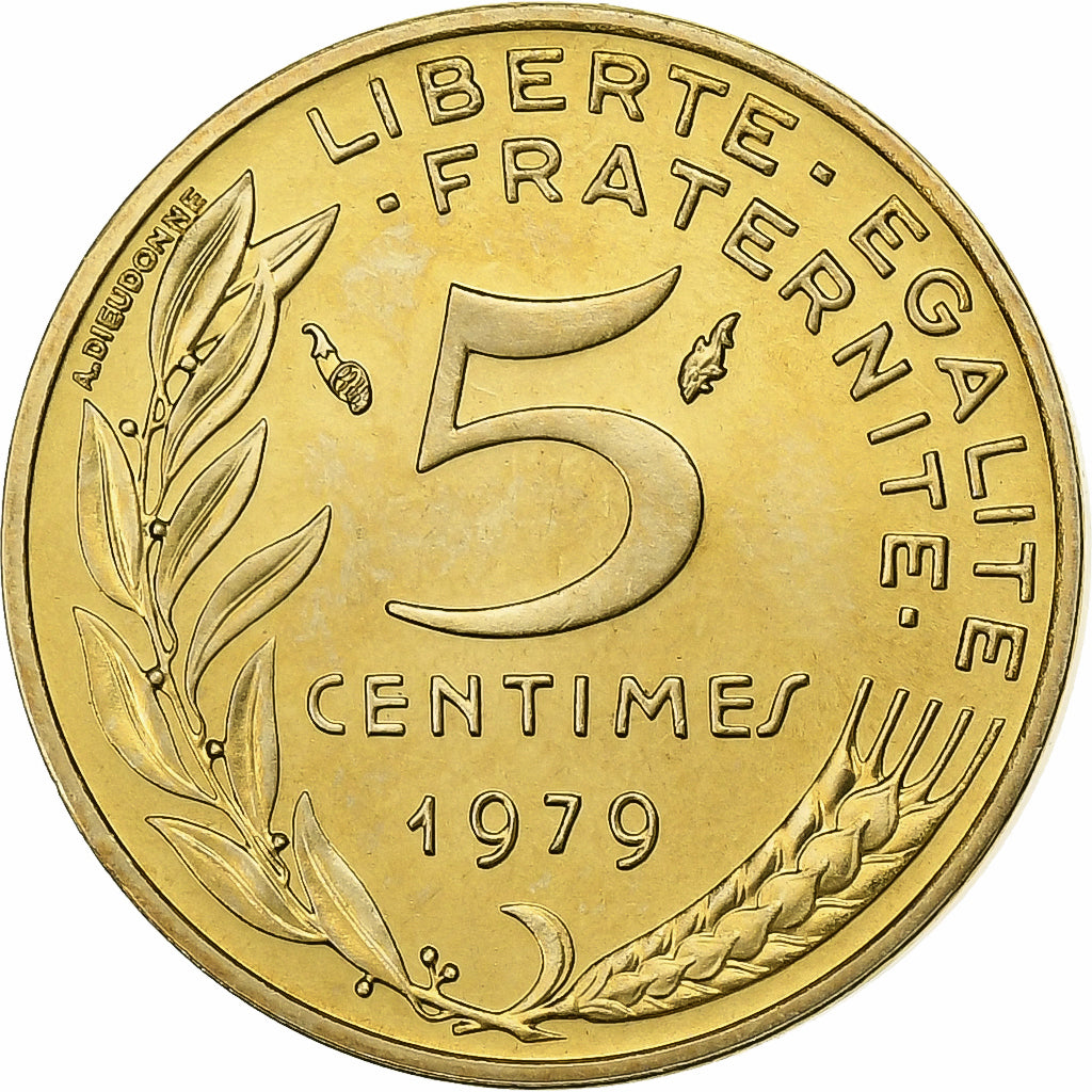 Frankrijk, 5 Centimes, Marianne, 1979, Paris, Aluminum-Bronze, PR, Gadoury:175