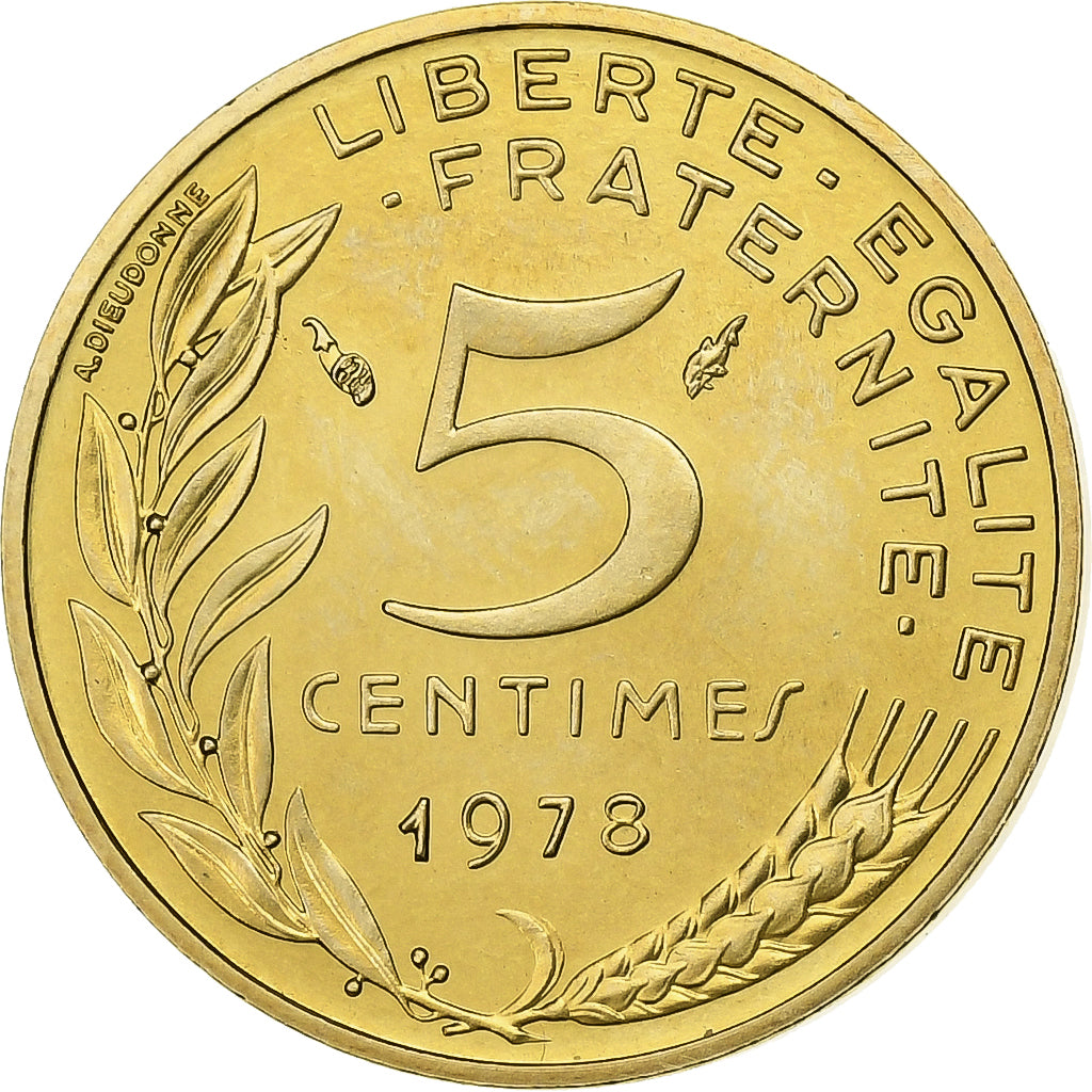 Frankrijk, 5 Centimes, Marianne, 1978, Paris, Aluminum-Bronze, PR, KM:933