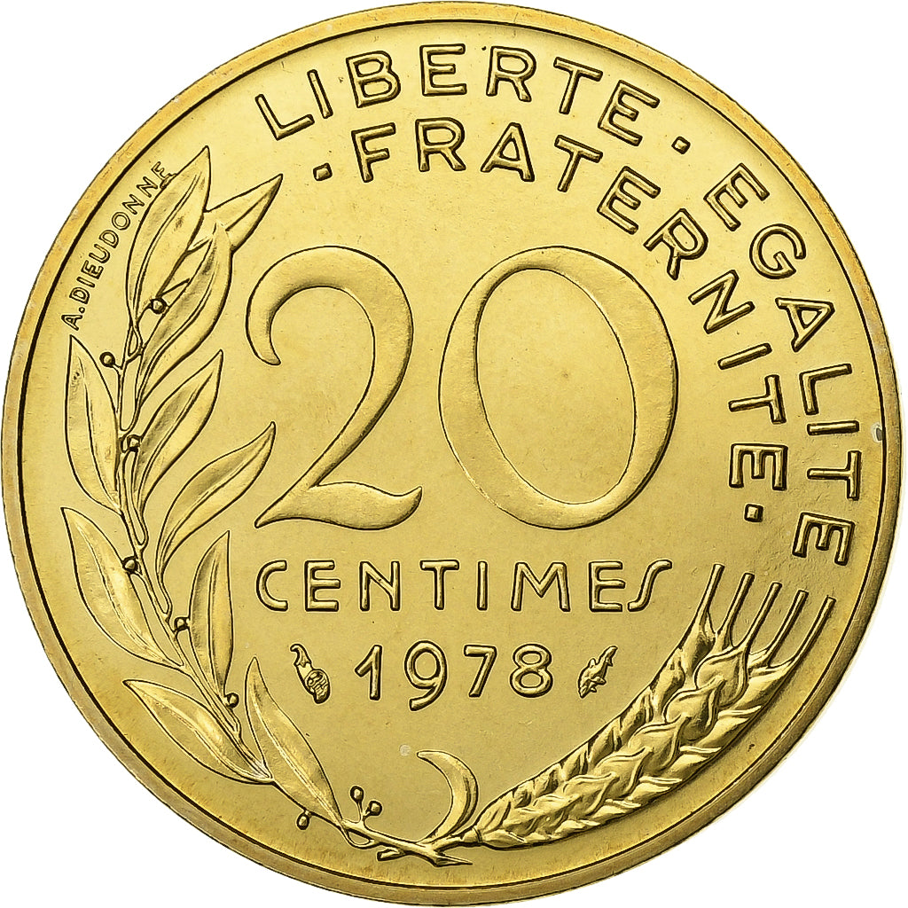 Francia, 20 Centimes, Marianne, 1978, Paris, Alluminio-bronzo, SPL-