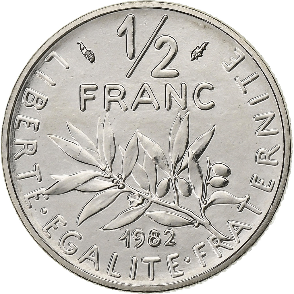 France, 1/2 Franc, Semeuse, 1982, Paris, Nickel, SUP, Gadoury:429, KM:931.1