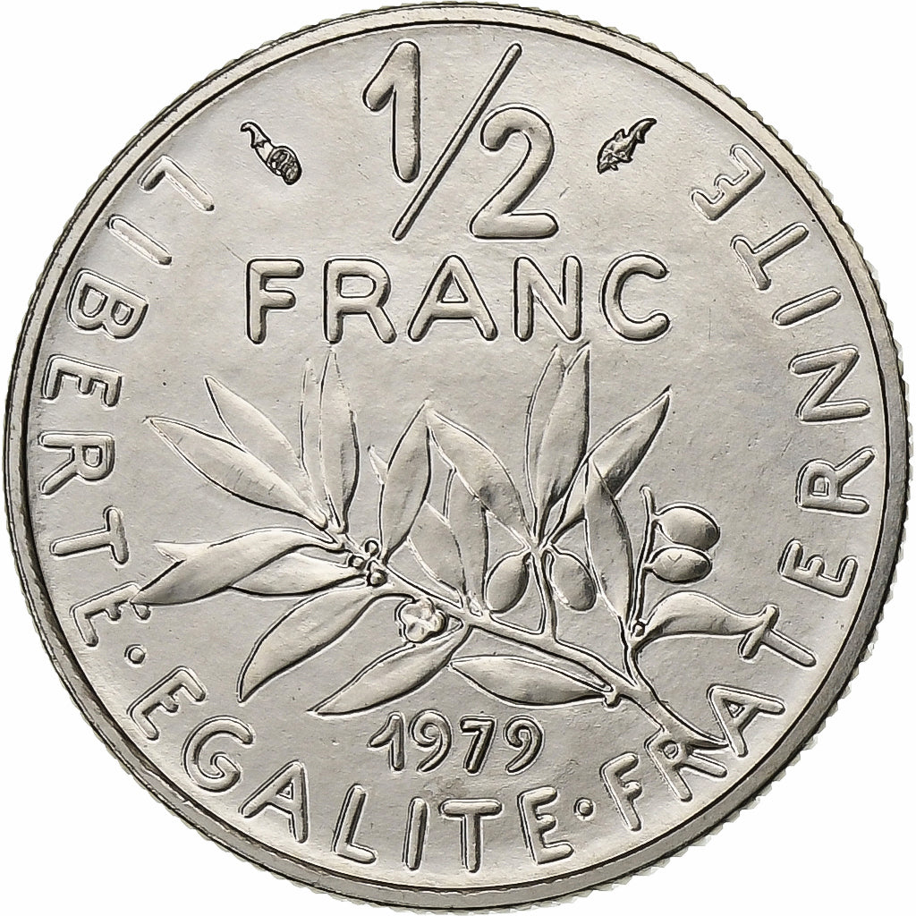 Frankreich, 1/2 Franc, Semeuse, 1979, Paris, Nickel, VZ, Gadoury:429, KM:931.1