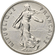 Francja, 1/2 Franc, Semeuse, 1980, Paris, Nikiel, AU(55-58), Gadoury:429
