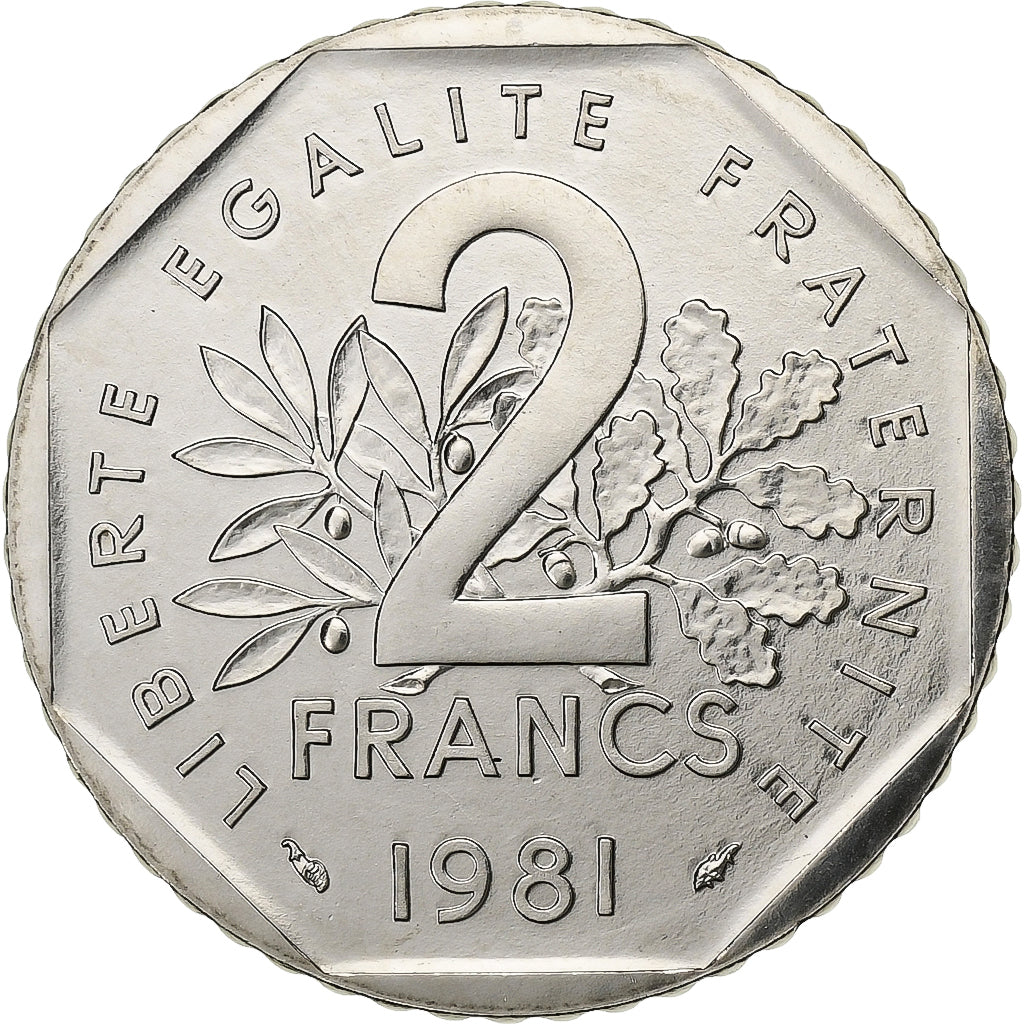 Frankrijk, 2 Francs, Semeuse, 1981, Paris, Nickel, PR, Gadoury:547, KM:942.1