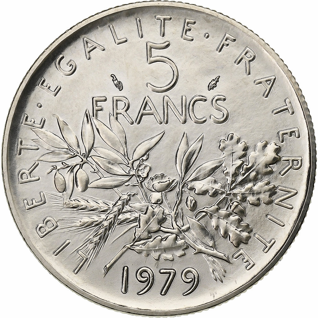 Francia, 5 Francs, Semeuse, 1979, Paris, Níquel recubierto de cobre - níquel