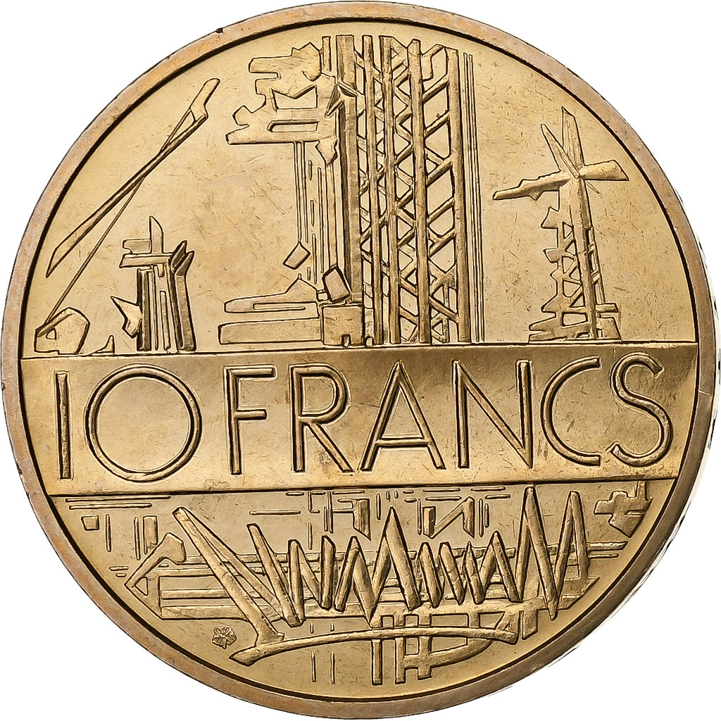 Francja, 10 Francs, Mathieu, 1979, Paris, Tranche A, Mosiądz niklowy