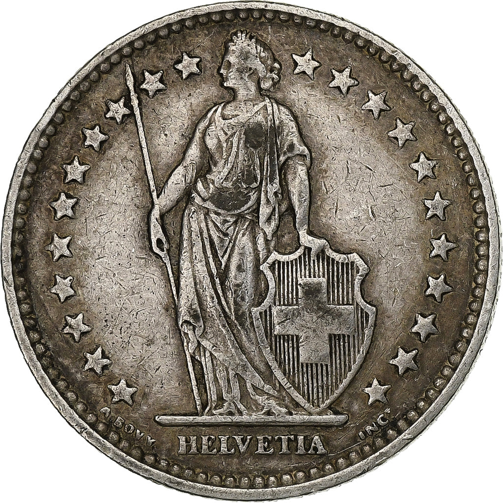 Switzerland, 2 Francs, 1920, Bern, Silver, EF(40-45), KM:21