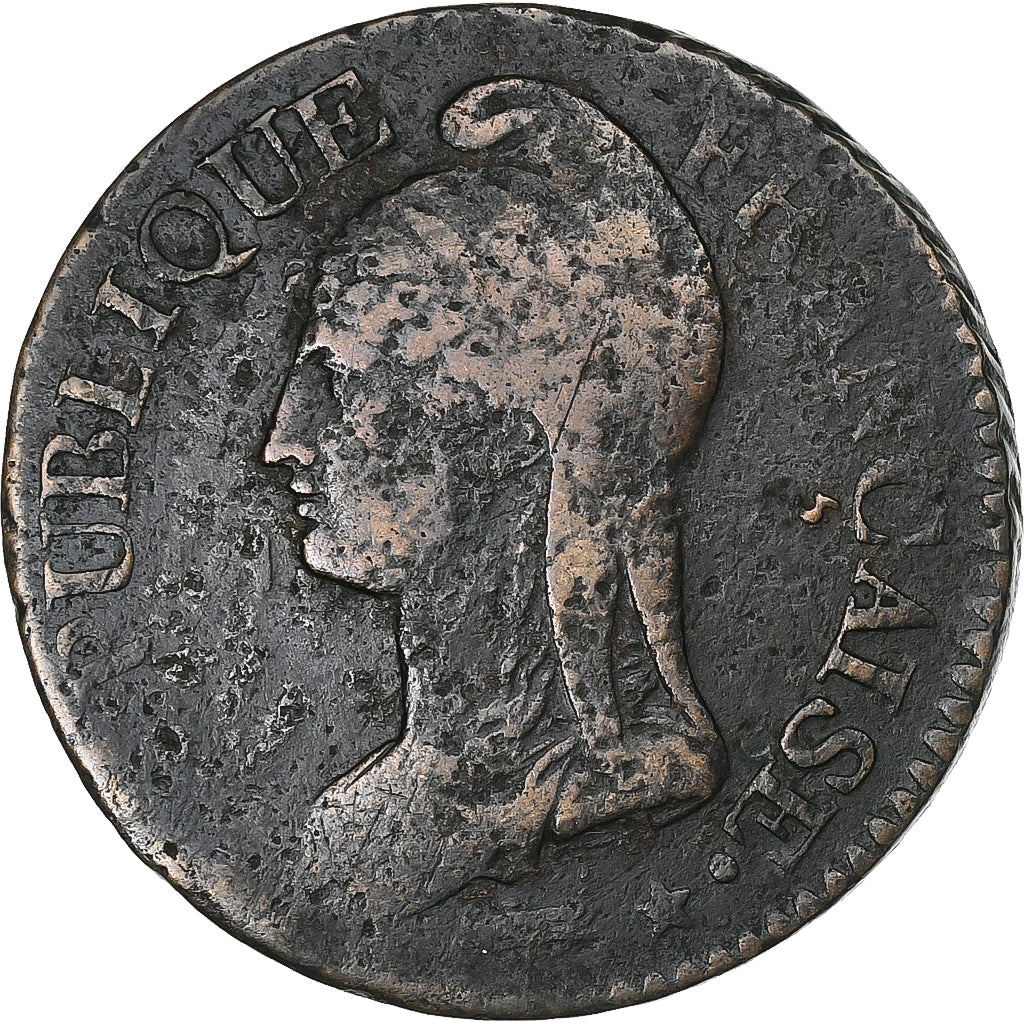 França, 5 Centimes, Dupré, AN 5, Orléans, Bronze, VF(30-35), Gadoury:126