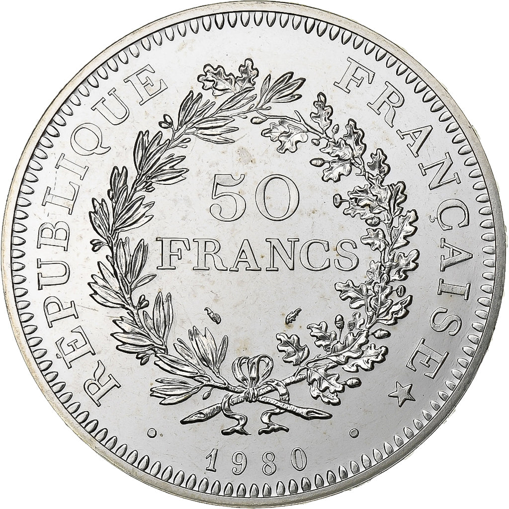 France, 50 Francs, Hercule, 1980, Paris, Argent, SPL, Gadoury:882, KM:941.1