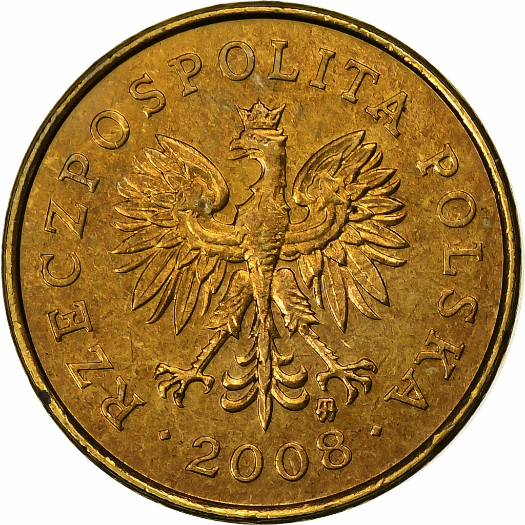 Poland, 2 Grosze, 2008, Warsaw, Brass, AU(55-58), KM:277