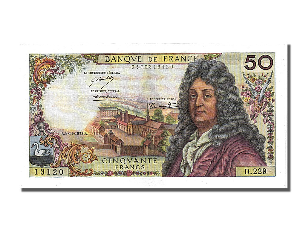 Banknot, Francja, 50 Francs, Racine, 1973, 1973-11-08, UNC(65-70)