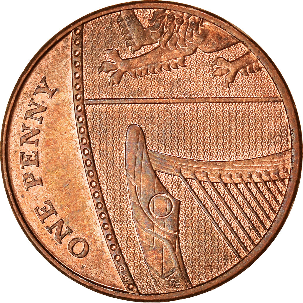 Coin, Great Britain, Elizabeth II, Penny, 2008, EF(40-45), Copper Plated Steel
