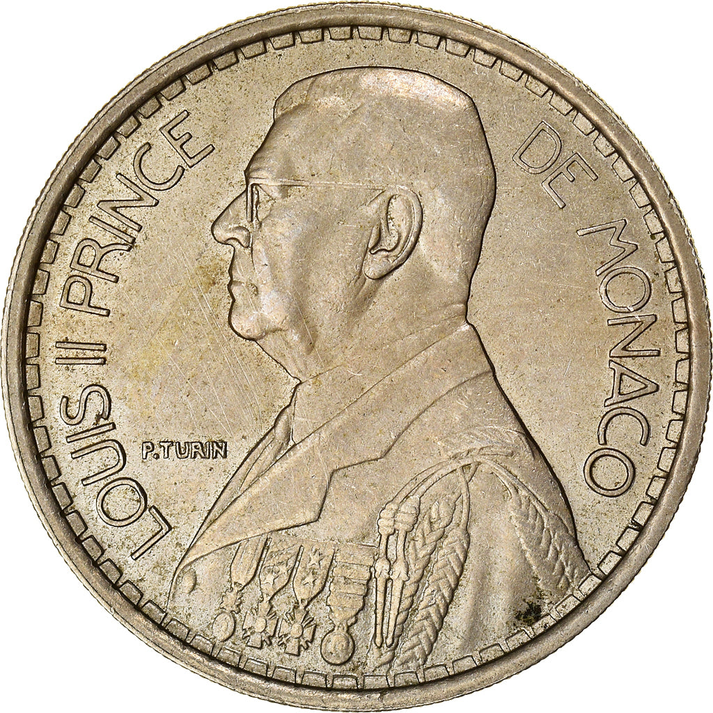 Coin, Monaco, Louis II, 20 Francs, Vingt, 1947, EF(40-45), Copper-nickel