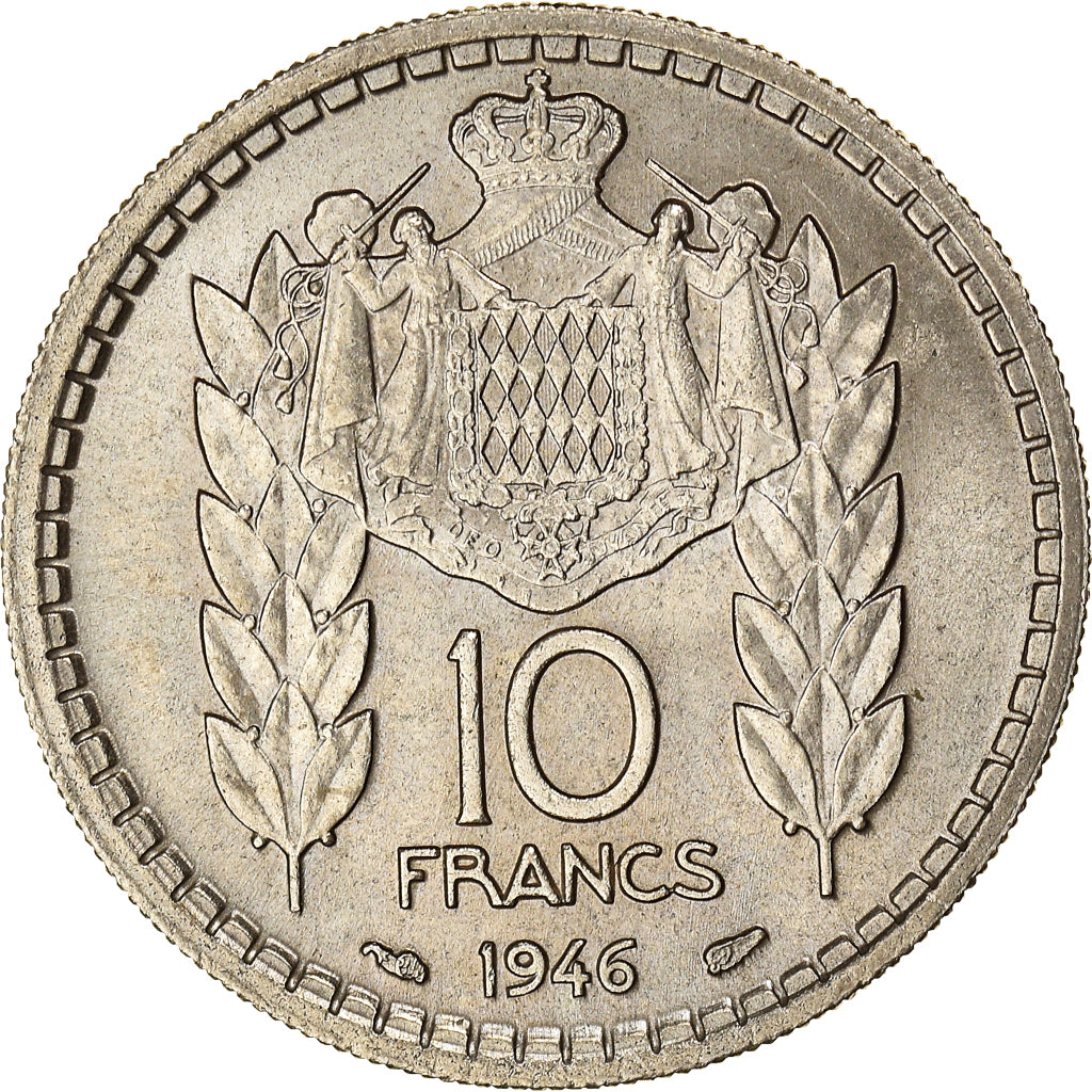 Münze, Monaco, Louis II, 10 Francs, 1946, Paris, SS+, Kupfer-Nickel, KM:123