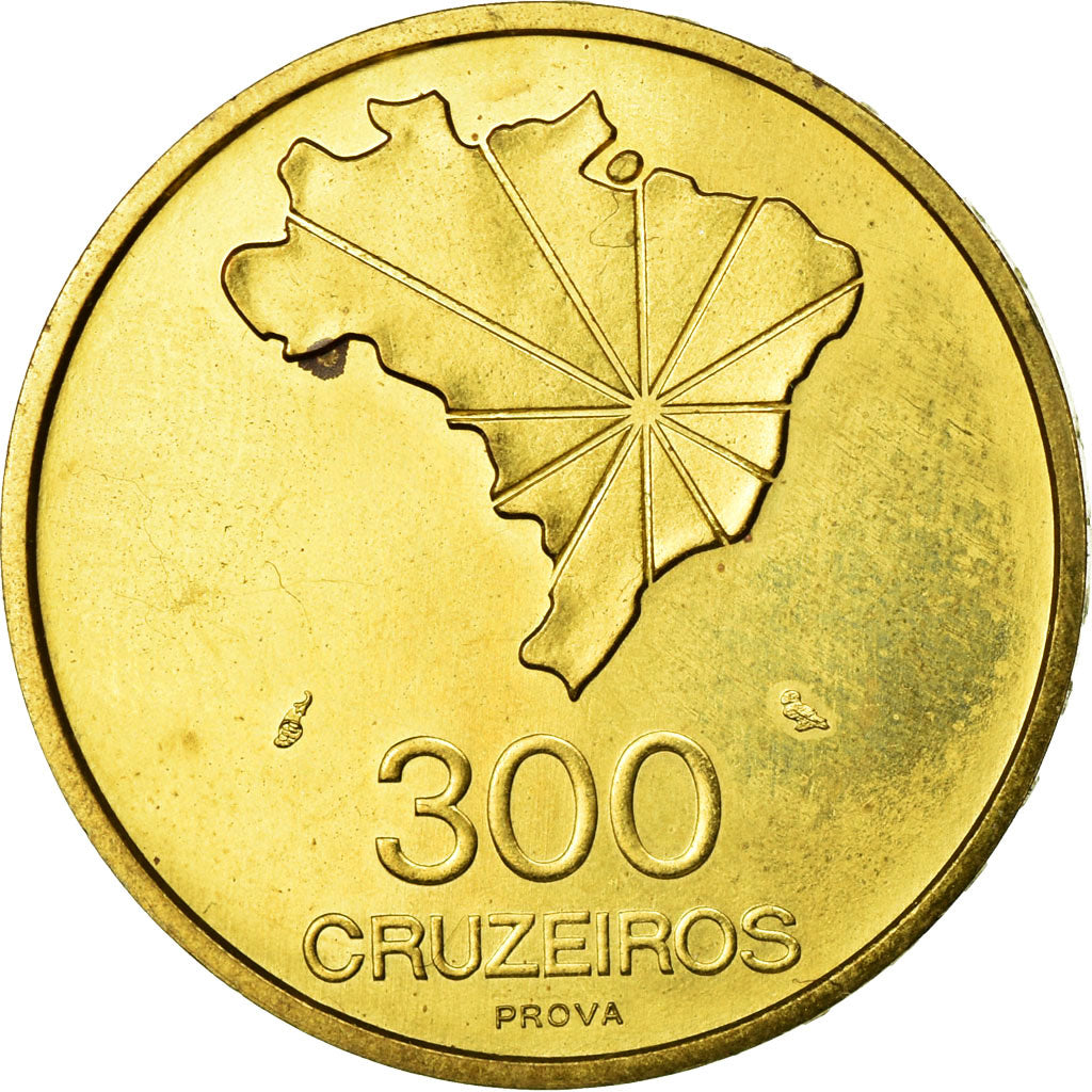 Coin, Brazil, 300 Cruzeiros, 1972, MS(65-70), Brass, KM:Pr7
