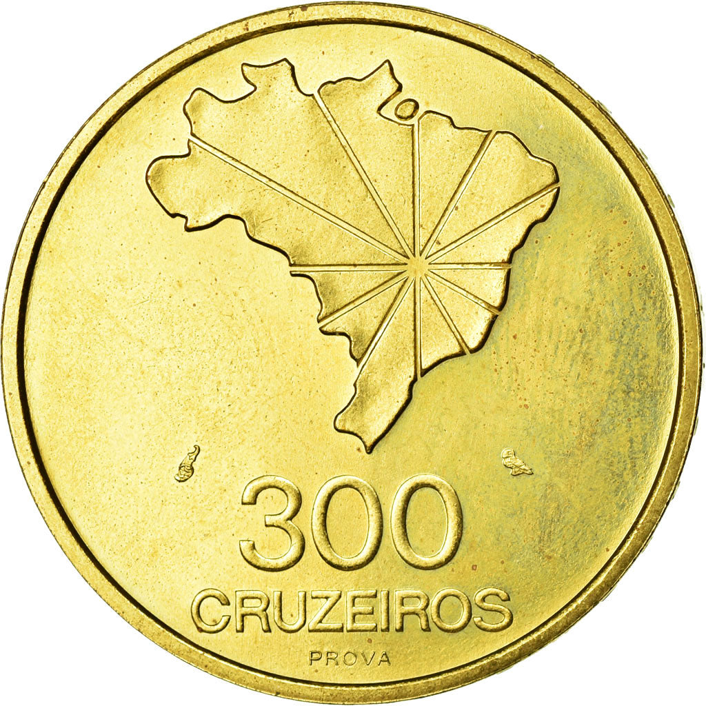 Coin, Brazil, 300 Cruzeiros, 1972, MS(65-70), Brass, KM:Pr7