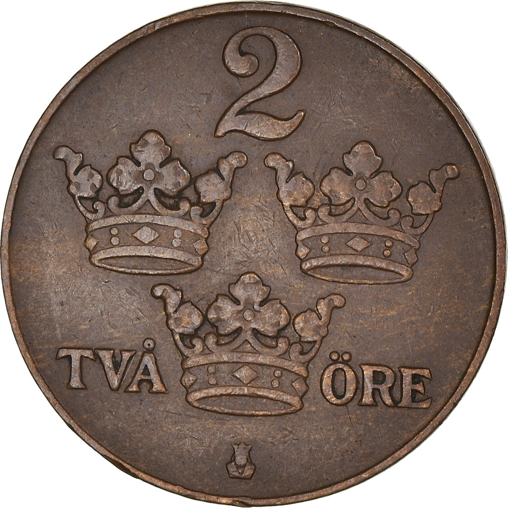 Münze, Schweden, Gustaf V, 2 Öre, 1927, S+, Bronze, KM:778