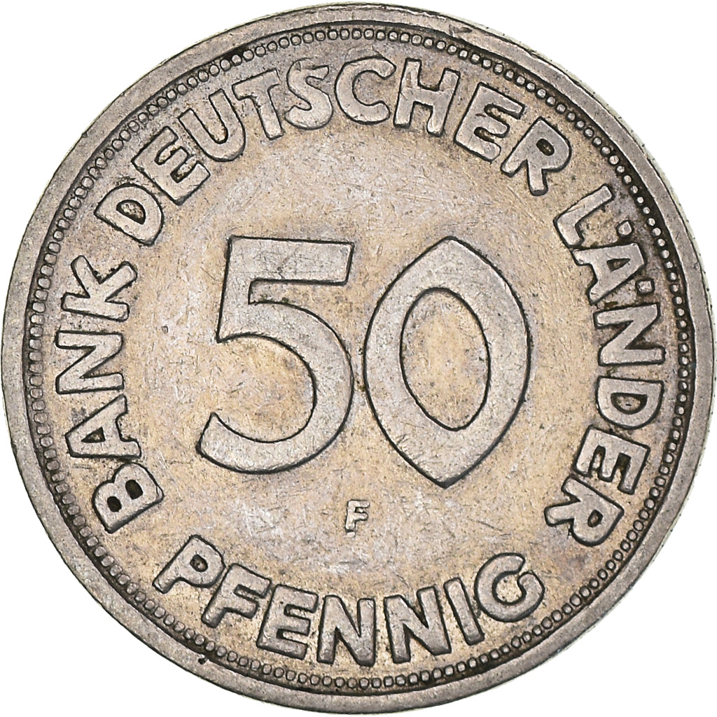 Munten, Federale Duitse Republiek, 50 Pfennig, 1949, Stuttgart, FR+