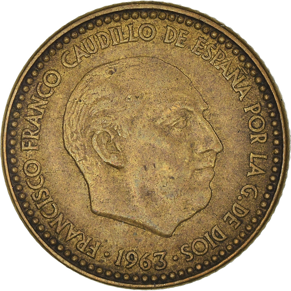 Münze, Spanien, Francisco Franco, caudillo, Peseta, 1965, VZ, Aluminum-Bronze