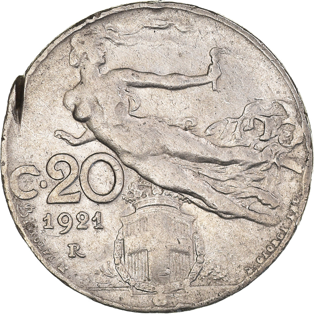 Münze, Italien, Vittorio Emanuele III, 20 Centesimi, 1921, Rome, S, Nickel