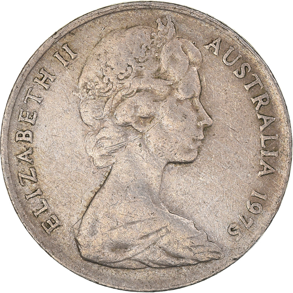 Moeda, Austrália, Elizabeth II, 10 Cents, 1975, Melbourne, VF(20-25)