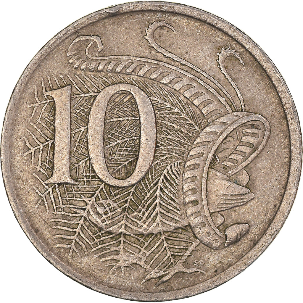 Moeda, Austrália, Elizabeth II, 10 Cents, 1975, Melbourne, VF(20-25)