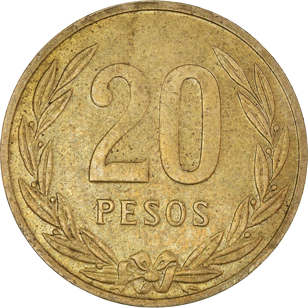 Coin, Colombia, 20 Pesos, 1988, EF(40-45), Aluminum-Bronze, KM:271