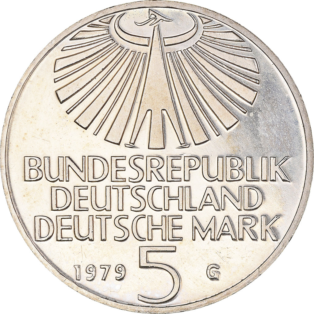 Coin, GERMANY - FEDERAL REPUBLIC, 5 Mark, 1979, Karlsruhe, Germany, MS(60-62)