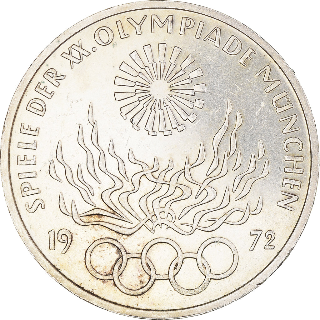 Coin, GERMANY - FEDERAL REPUBLIC, 10 Mark, 1972, Stuttgart, AU(55-58), Silver
