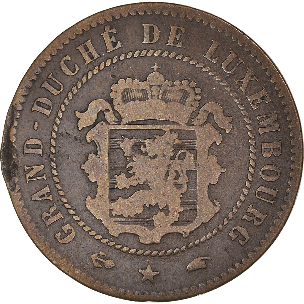 Moneta, Lussemburgo, William III, 5 Centimes, 1860, Paris, MB, Bronzo, KM:22.2