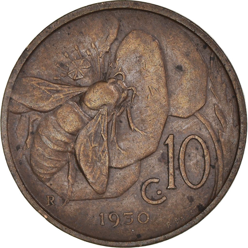 Monnaie, Italie, Vittorio Emanuele III, 10 Centesimi, 1930, Rome, TTB, Bronze