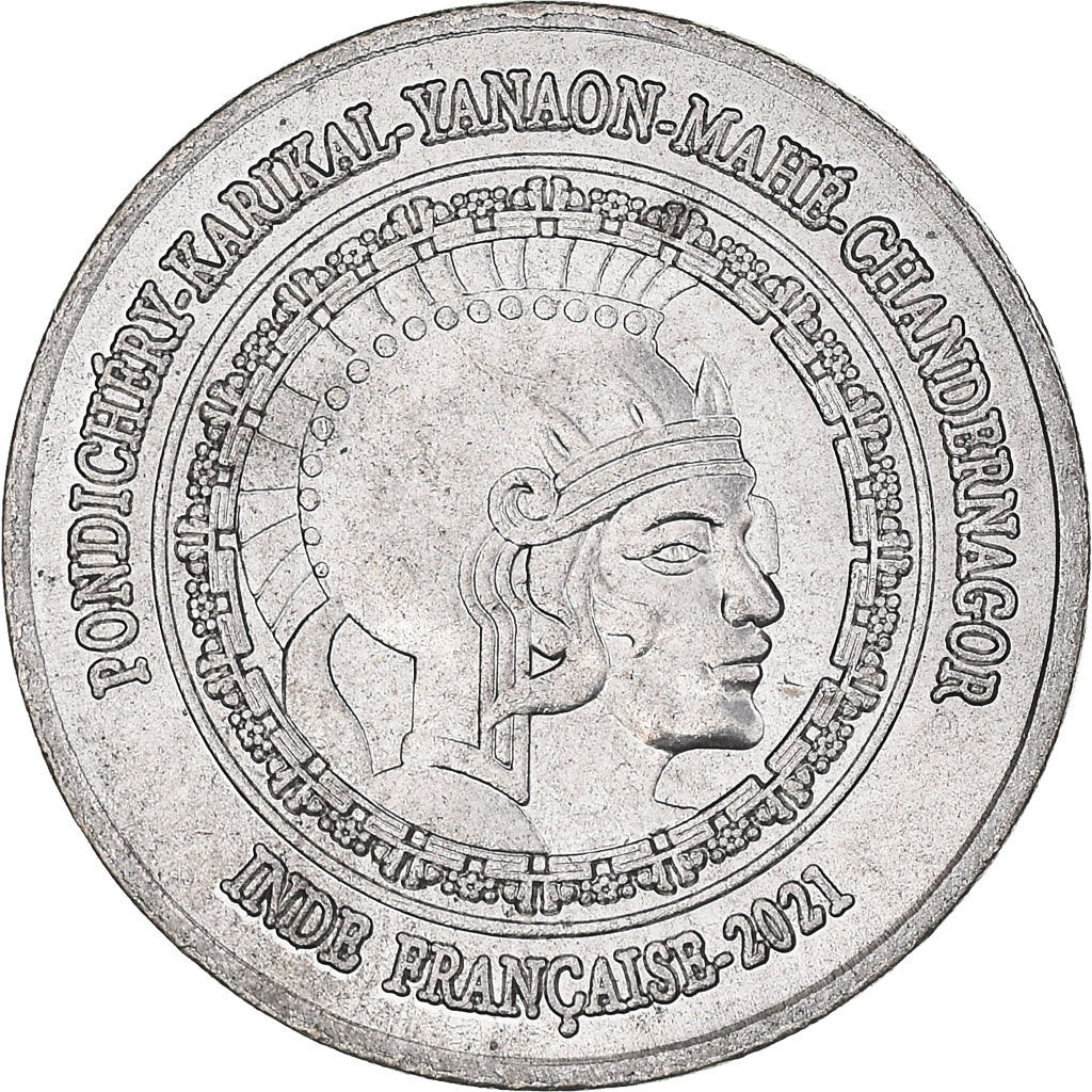 Coin, INDIA-FRENCH, 2 Annas, 2021, Pondichery, MS(63), Copper-nickel, KM:New